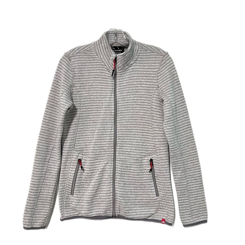 Killtec Women's Size 10 Knitted Full Zip Cardigan Fleece Jacket Gray Hiking Camp